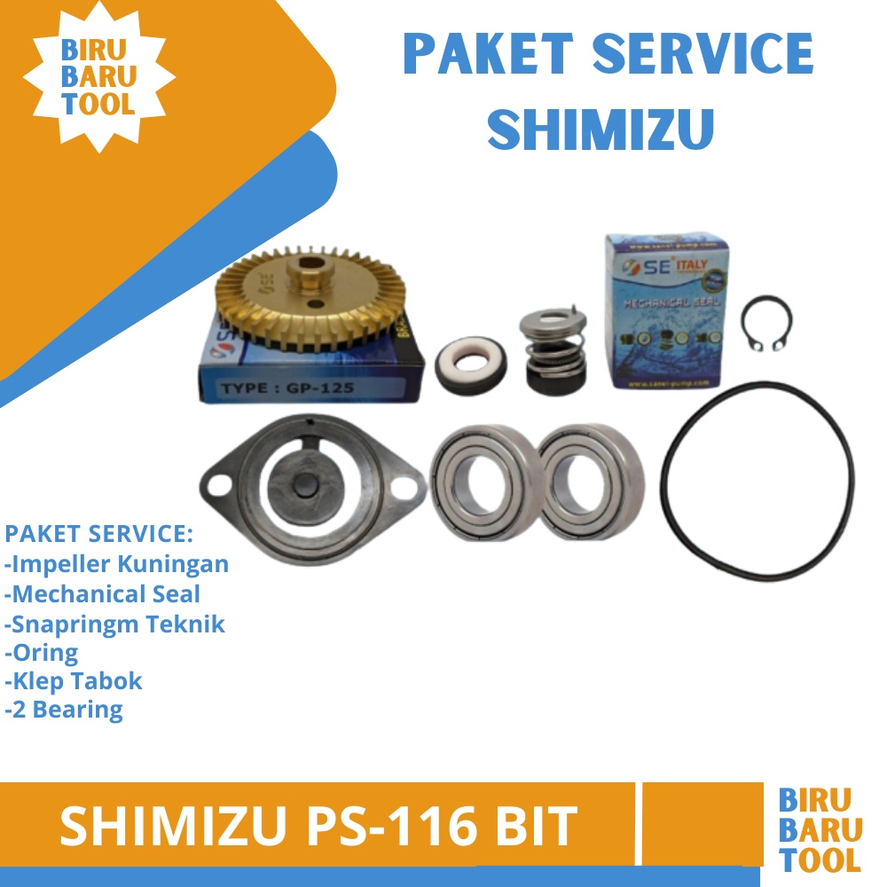 PAKET SERVICE POMPA AIR RUMAH TANGGA SHIMIZU 121 128 130 135 138 BIT / Kipas Impeller Inpeler Mesin 