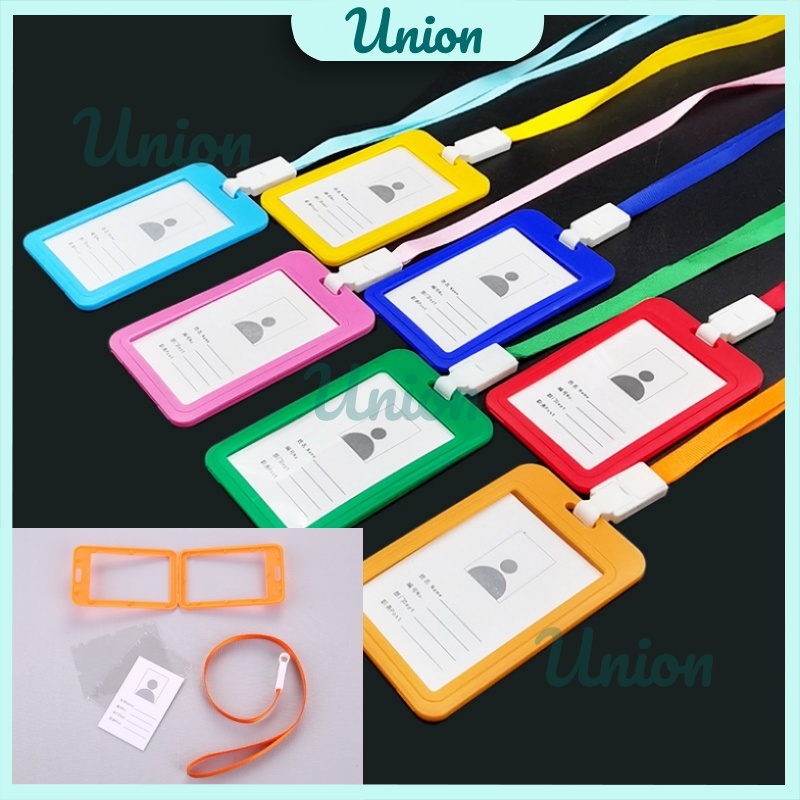 

UM Name Tag ID Card Holder / Tali ID Card Nama / Panitia / Plastik Vertical Lanyard Potrait Motif Polos Warna Warni Tanda Pengenal