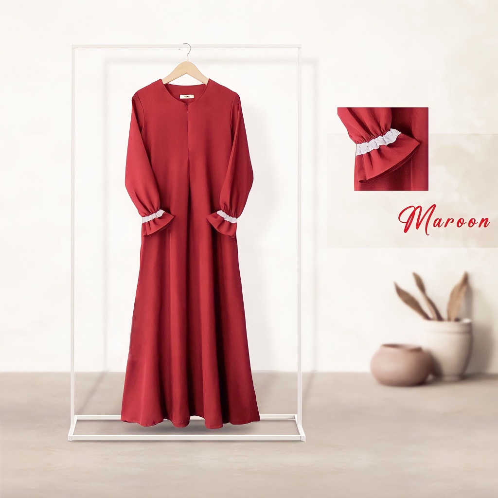AYYANA DRES - Gamis Polos Toyobo Fodu Premium Terbaru Dress Menyusui Terbaru Kekinian Flowly Jumbo X