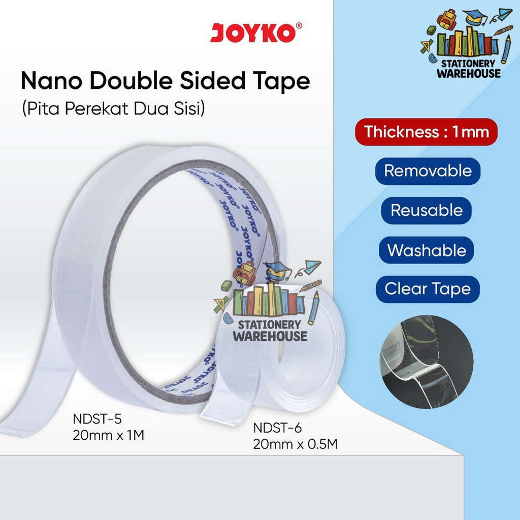 

Nano Double Sided Tape Pita Perekat Dua Sisi Joyko NDST NDST-5 NDST-6
