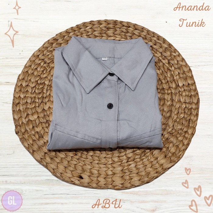 best -ANANDA tunic/baju atasan tunik/baju tunik terbaru/baju muslim wanita - L, MUSTARD