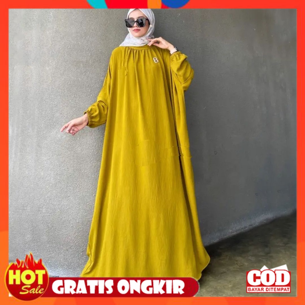 KAIN ADEM HALUS TEBAL / MAUREN ABAYA DRESS GAMIS PREMIUM WANITA MUSLIMAH AIRFLOW CRINCKLE DEODORA