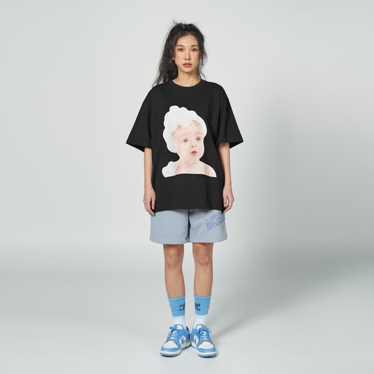 [ZS] Baju Kaos Pria Oversize Pria - Adlv T-Shirt Black Bubble