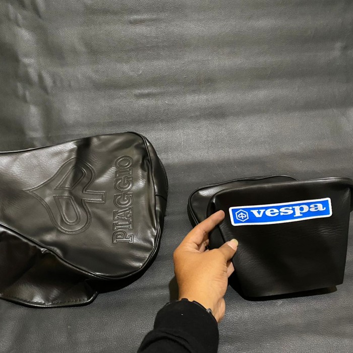 Cover Jok Kulit Vespa Exclusive 2 Super Sprint VBB Pisah Set Depan Belakang