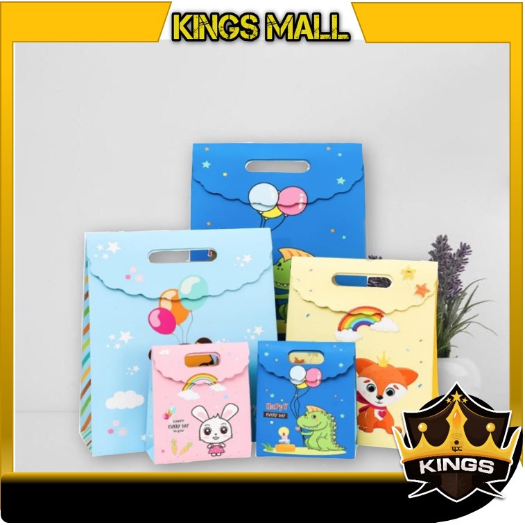 

KINGS - 6041 Goodie Bag Karakter Animal / Tas Ulang Tahun Lucu / Tas Bingkisan Ulang Tahun / Paper Bag Bingkisan / Goodie Bag Lucu