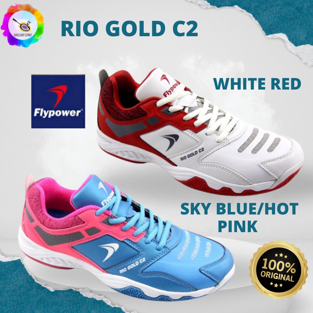 SEPATU BADMINTON FLYPOWER RIO GOLD C2 ORIGINAL
