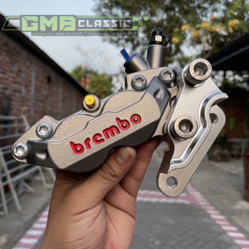 kaliper  axial 4 piston grey kaliper depan belakang 4 piston belakang 2p axial import kaliper brembo