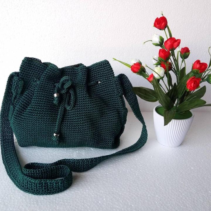 Tas Rajut Selempang Serut Kenzi - Tas Wanita Rajut Kenzi Serut - Tas Selempang Rajut Kenzi by Rajut