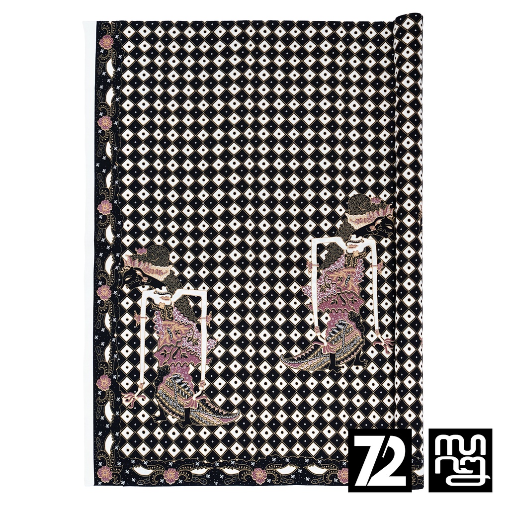 KAIN BATIK KATUN Premium Motif Wayang Warna Hitam Item Black 724381 Cap 72 Cap 72 Jarik Jarit Sampin