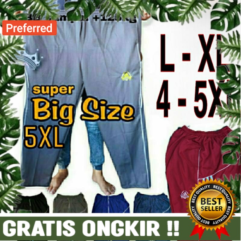 Celana training pria jumbo 5XL & 3XL pasak ganda BB Sampai 135 pria & wanita.trsjb.NJ// BAJU OLAHRAG