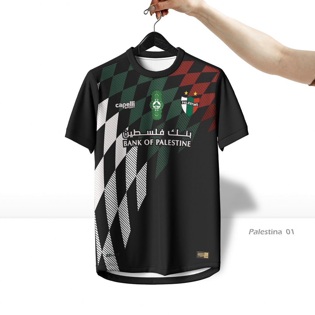 Kaos Palestina / Baju Palestina Semangka / Jersey Bola Palestina Hitam piknowpis