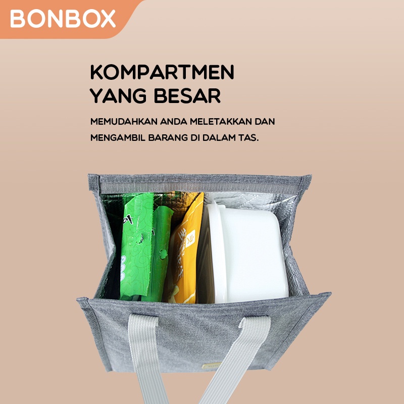 Tas Bekal Makan Portable Tas Lunch Box Tahan Panas ada Aluminium BLB30