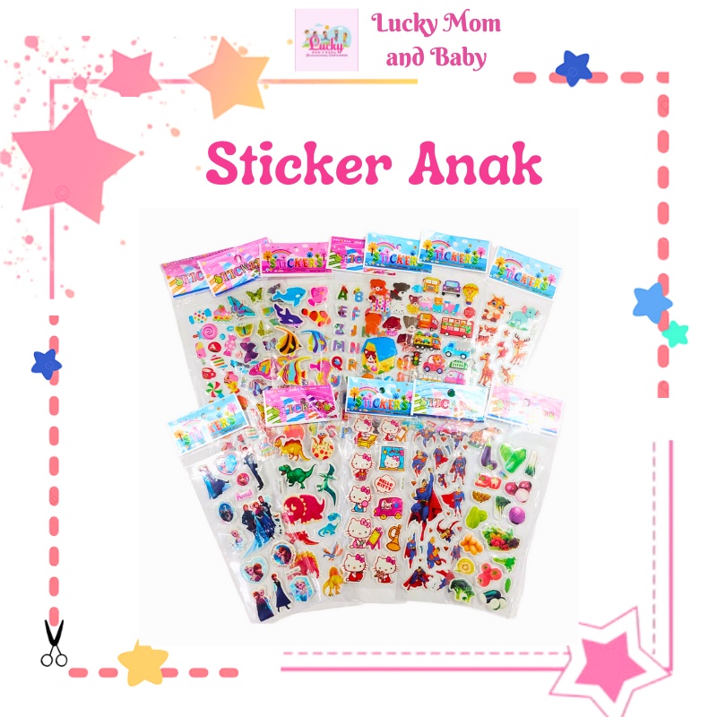 

[LMB] Stiker 3D anak / Sticker Timbul / Mainan Tempel Karakter