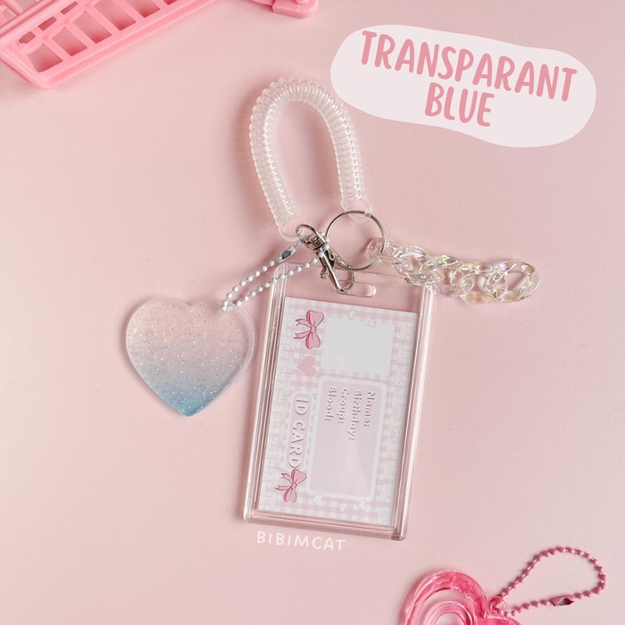 

[[ WSH - BEST SELLER ]] Pink Style Acrylic Photocard Holder / Card Holder PC - Transprant Blue
