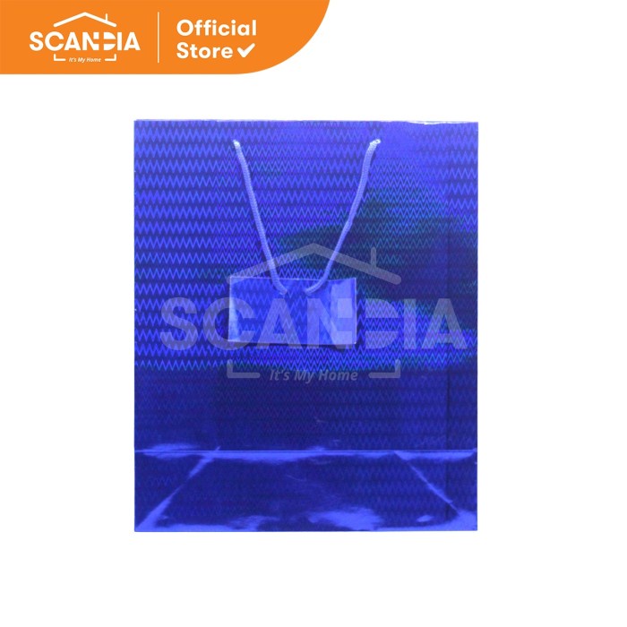 

SCANDIA Paper bag Gift Bag Holograph 26x32 Cm Zigzag Navy (SC0001)