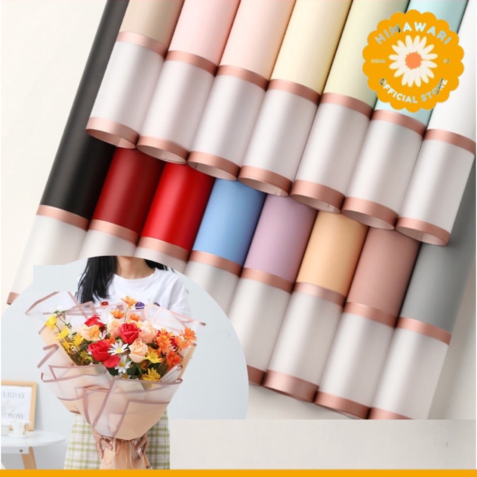 

HIMA - (5 LEMBAR) - FL24 GOLD FRAME Kertas Bunga Paper Buket Motif Gold Frame Tebal Transparan Florist Cellophane - GROSIR