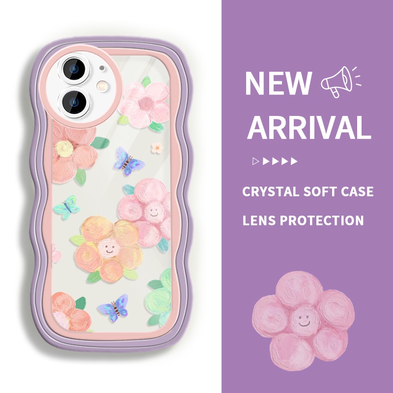 Case For iPhone 11 11 Pro 11 Pro Max 12 12 Pro 12 Pro Max 12 mini Bunga Berwarna-warni Kartun hal ya