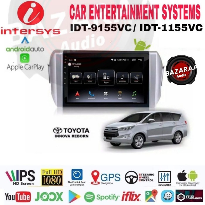 Head Unit Android INTERSYS 9/10 Inch INNOVA REBORN + Socket PNP