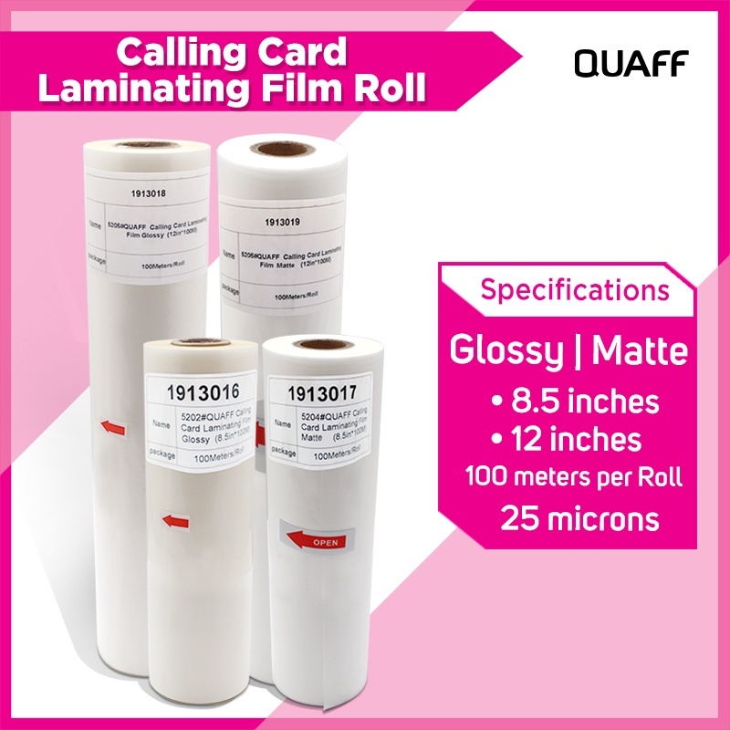 

Plastik Laminating Panas Roll 30mic 32cm x100 m (Matte & Glossy) QUAFF BRAND( untuk mesin Laminating laminasi panas roll )