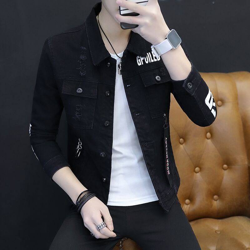 Men's denim jacket slim fit denim jacket handsome denim jacket