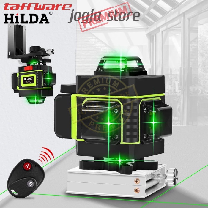 Taffware Hilda Mesin Self Leveling Laser Level 4D 16 Line with Remote