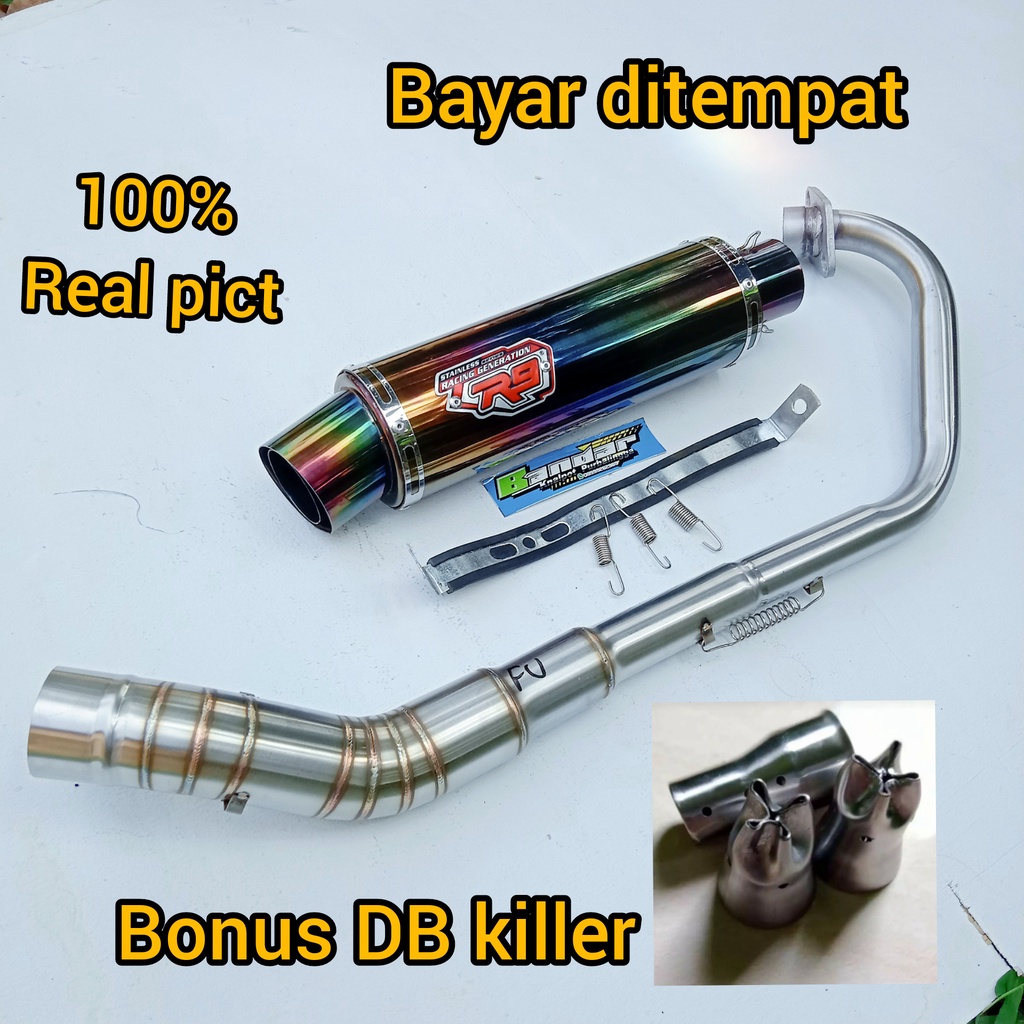 TERMURAH KNALPOT RACING R9 MUGELLO RAINBOW KNALPOT R9 RACING SATRIA FU  VIXION R15 XABRE JUPITER MX 