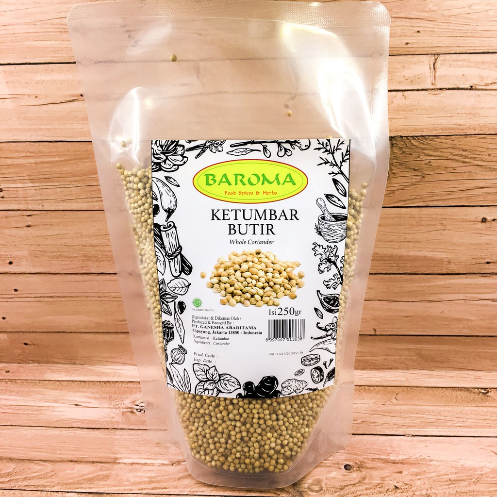

Ketumbar Butir / Whole Coriander 250gr - Baroma Bumbu Rempah