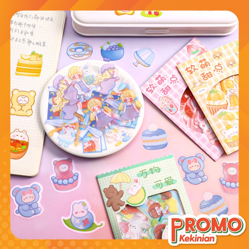 

Promo Kekinian - 6056 Aesthetic Cartoon Vibes / Stiker Motif Kartun Aesthetic Anti Air / Stiker Set Isi 45 PCS / Sticker Diary Scrapbook DIY