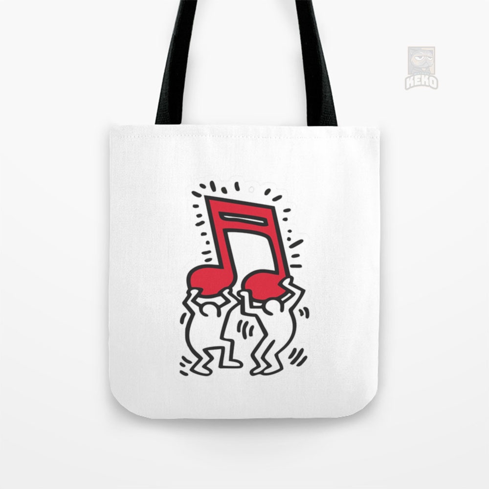 Tas Hadiah | Tote Bag Kanvas Keith Haring Music Talking Heads Abstract Pop