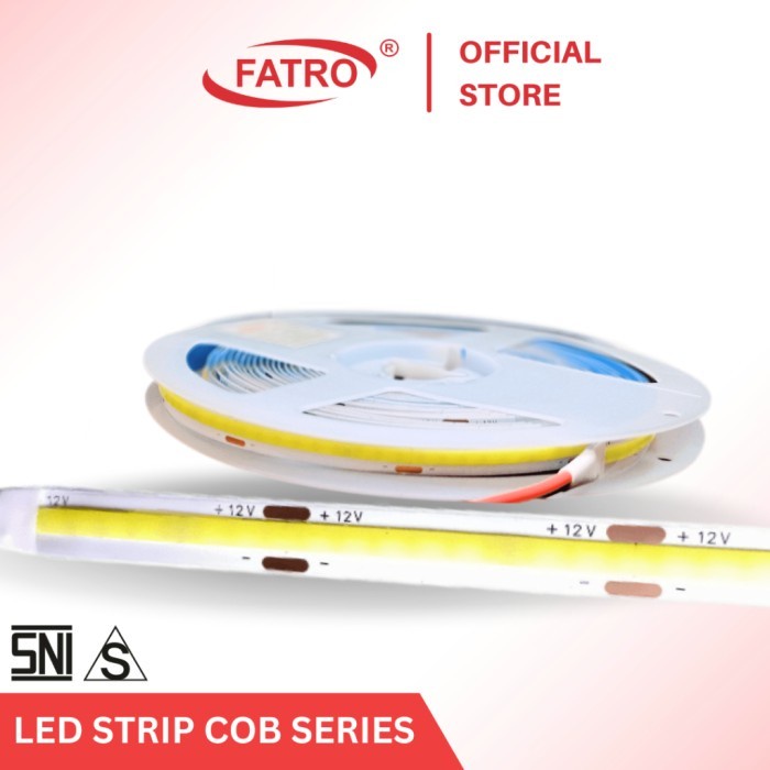 COB STRIP 8MM 12WATT / DC 12V / LAMPU LED STRIP 5 METER