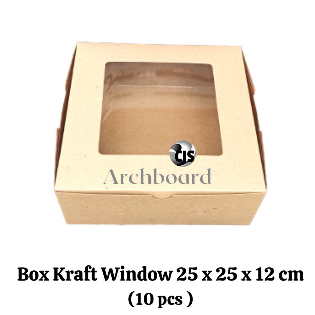 

Box Kraft Window 25 x 25 x 12 / Dus Box Kotak Laminasi Dalam (10 pcs)