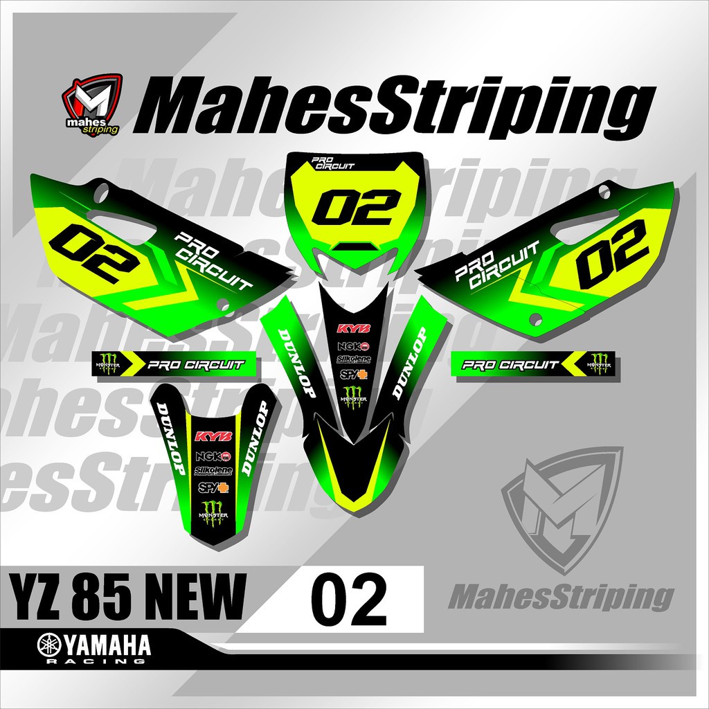 Sticker Striping Stiker Decal Variasi YZ 85 Motif Racing .02