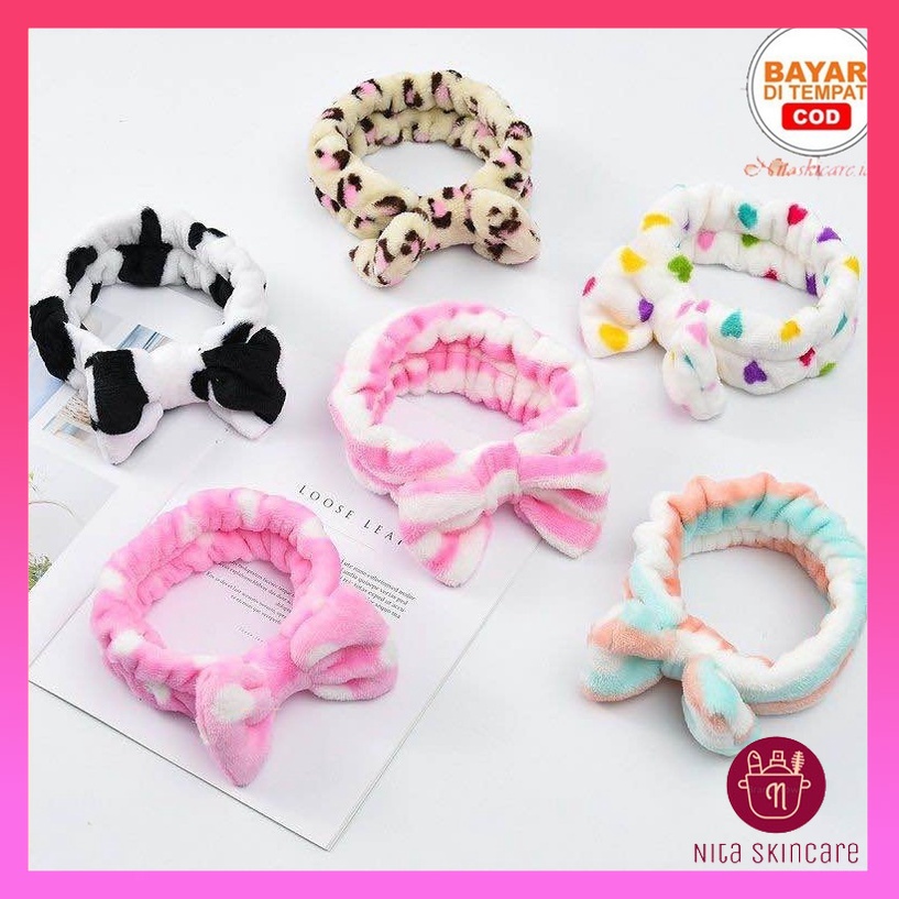 [COD] Bandana Bando Rambut Motif Pita Bando Rambut Mandi Gaya Korea Bando Fashion Wanita