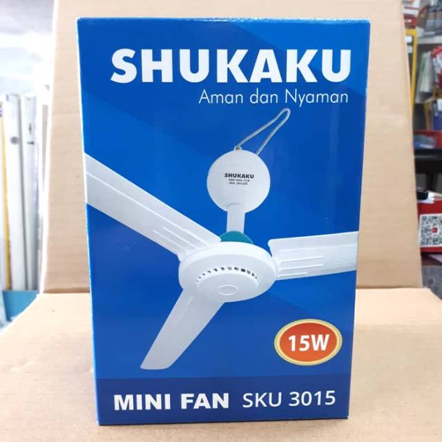 MINI FAN KIPAS ANGIN GANTUNG SHUKAKU 15W 15 WATT HELIFAN CEILING FAN