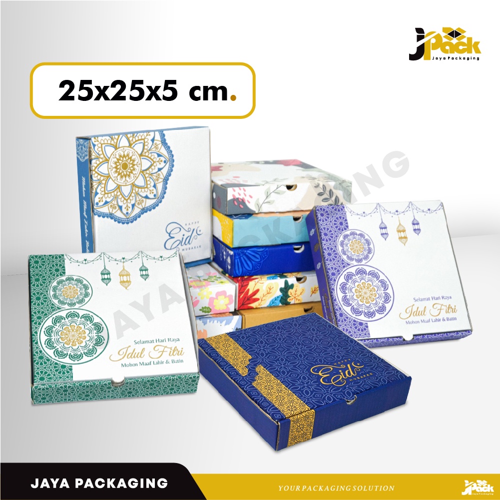 

Box 25x25x5 cm (KuKer Toples 250gr isi 4) Kardus/Karton/Kue Kering/hampers/idul fitri/eid mubarak/tinggi5