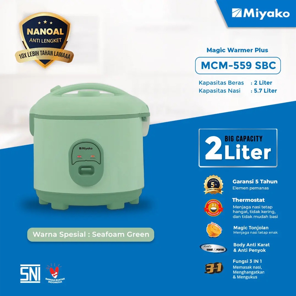 magiccom merk MIYAKO - MCM-559SBC 2L | mejikom | magic com | magicom | penanak nasi | rice cooker 2 