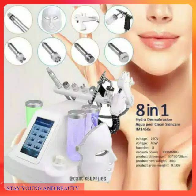 hydra 6in1 hydro 6in1 7in1 hydra 8in1 dermabrasi aqua peel perawatan kulit wajah bio light rf masker