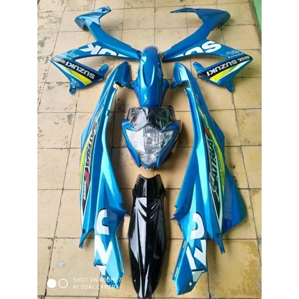 BISA COD Cover body fullset full set satria fu fl facelift new 2015 warna biru GP series plus sticke
