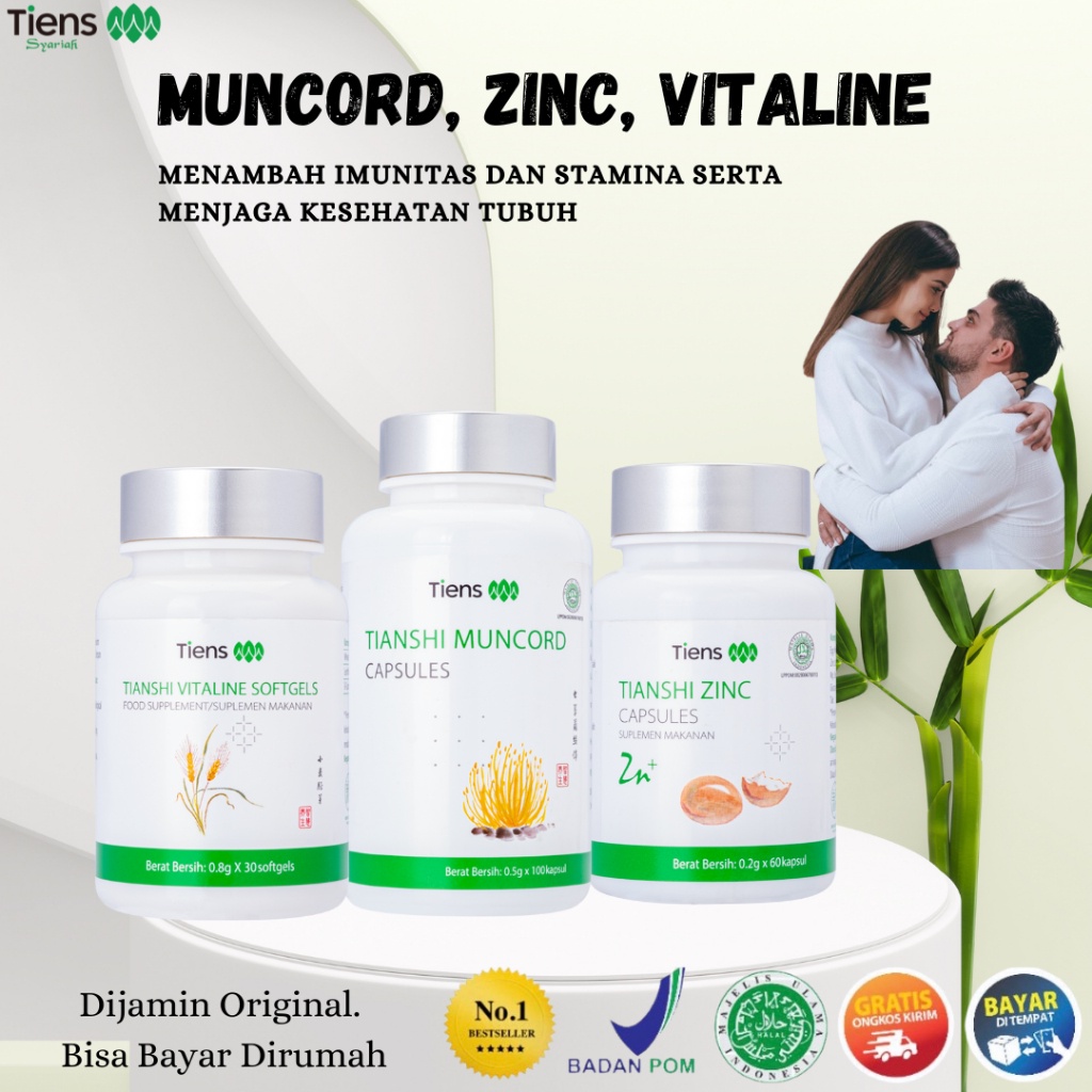 [ORI TERLARIS] MUNCORD ZINC VITALINE TIENS PAKET VOLCANO STRONGMAN HERBAL TIENS AMPUH MENGATASI EJAK