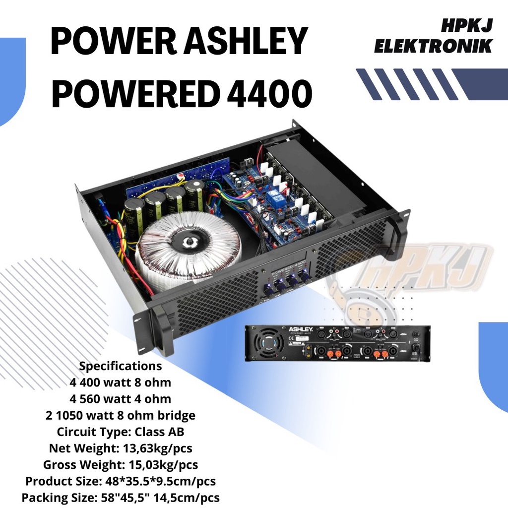 POWER AMPLIFIER ASHLEY POWERED 4400 power amplifier ashley powered - 4400