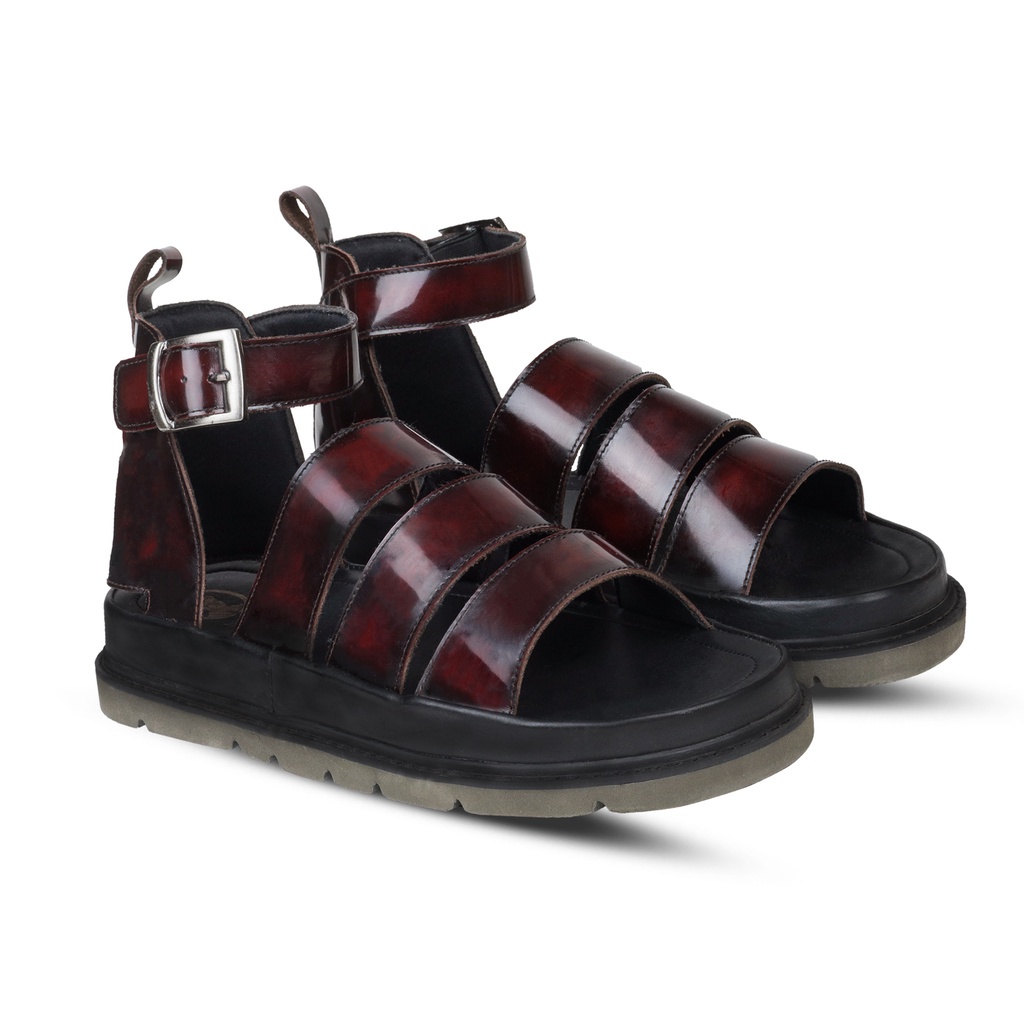 Liv Ankle Strap Maroon  - Nappa Milano - Sandal Wanita