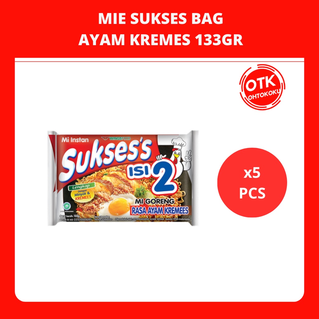 

SUKSES Mie Instan Goreng Ayam Kremes Bag 133g x5pcs