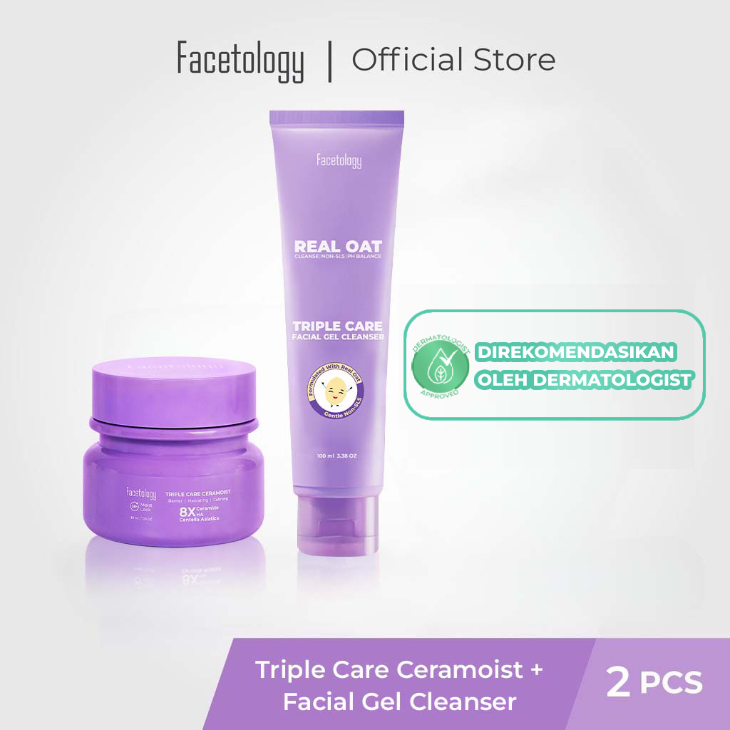 [2 PCS BUNDLING] Facetology Triple Care Ceramoist Facial Moisturizer & Facetology Triple Care Facial