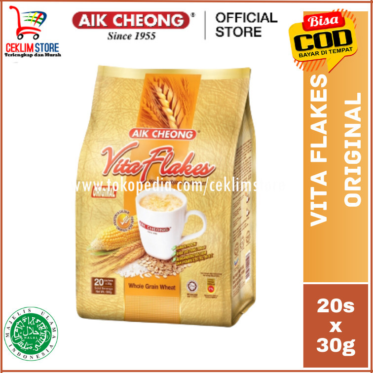 

Aik Cheong Minuman Sereal Serbuk VitaFlakes 20 sachet x 30g - 600gr One Pack