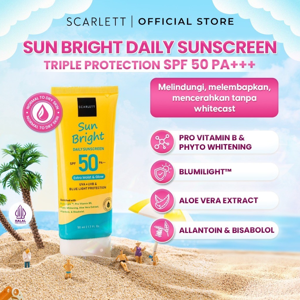 SCARLETT 3Pcs Holiday Package Sunscreen + Parfum + Body Serum Skincare Liburan Set Perawatan Wajah O