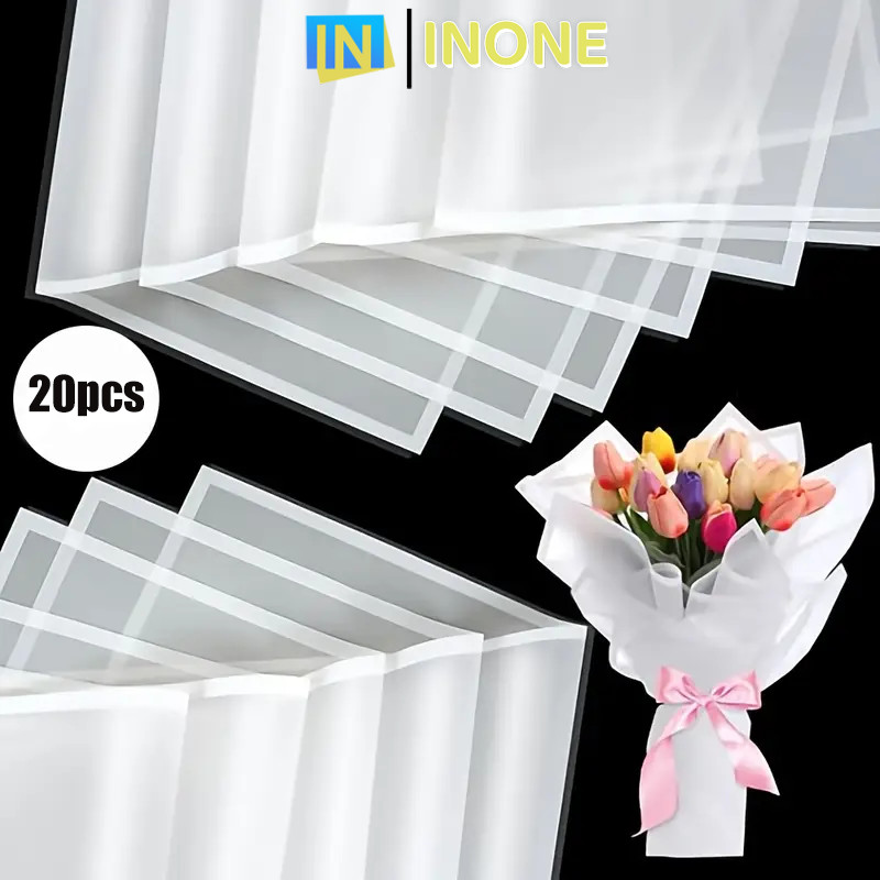 

INONE - Flower Wrapping Transparant Line Color Kertas Buket Bunga Cellophane Kertas Bungkus Buket Bunga Transparan