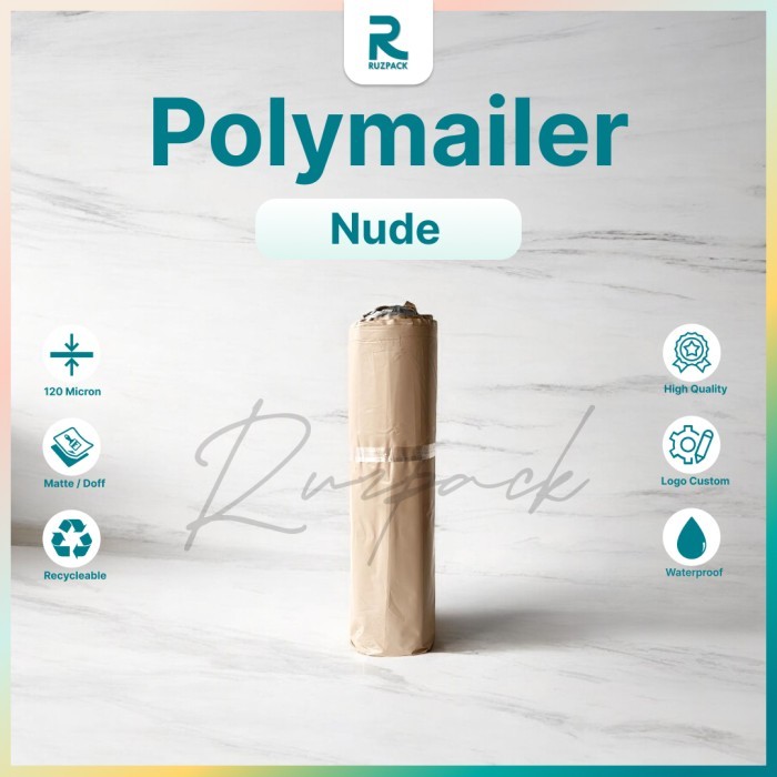 

28 x 40 + 5cm Polymailer Polybag Kantong Plastik Packing (+-100pcs) - Nude Matte
