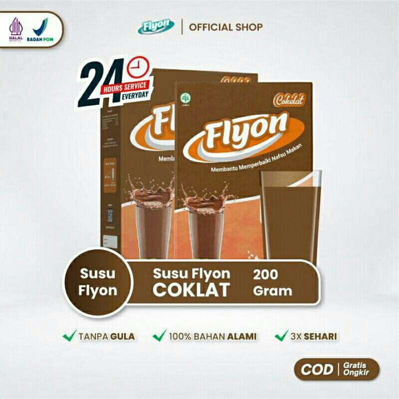 

Susu Bubuk Flyon Coklat 2 BOX - Susu Menambah Berat Badan secara Alami Original