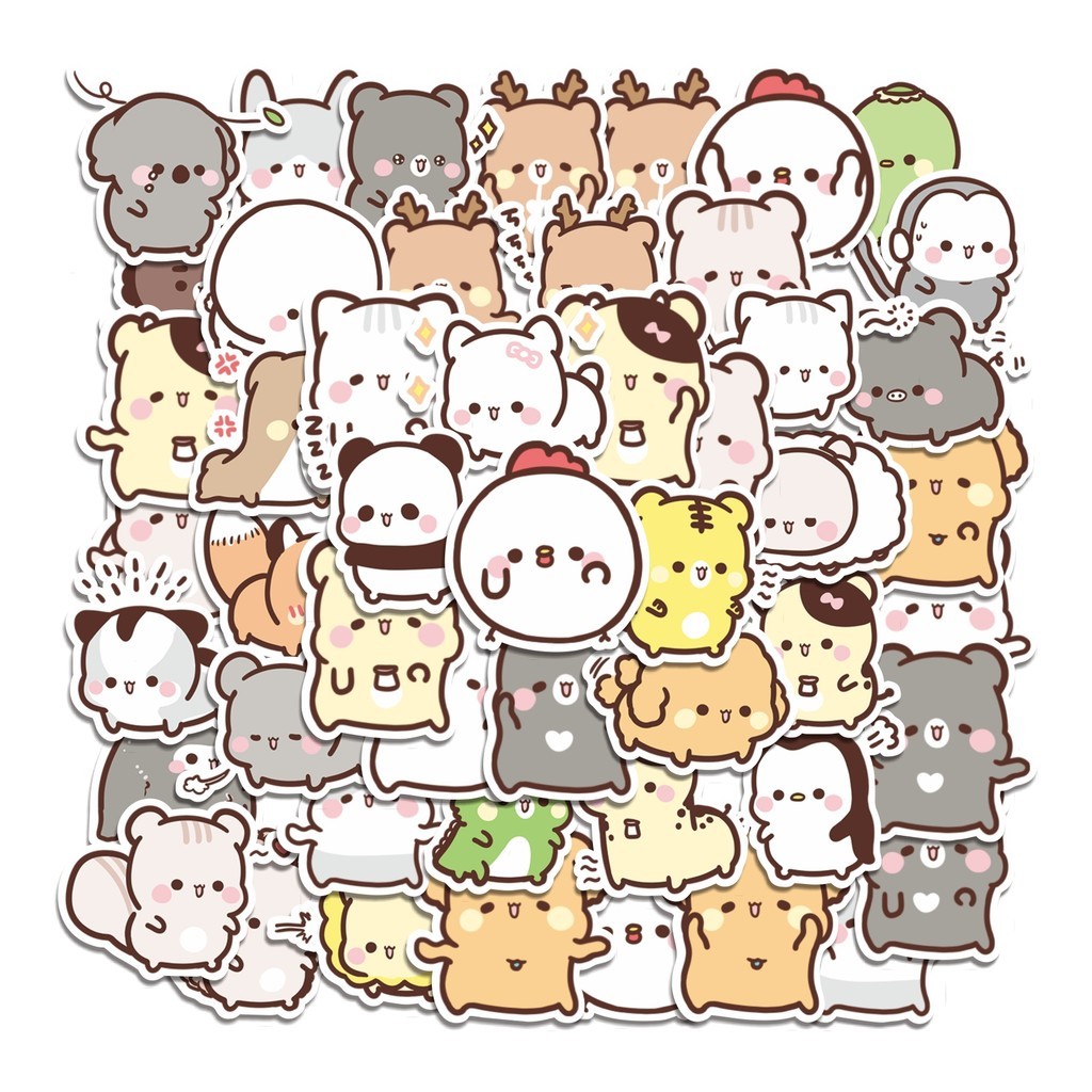 

COD 50 Pcs Stiker Sweet House Animals Illustrations Lucu Anti Air Untuk Dekorasi Notebook Sepeda Skateboard Handphone