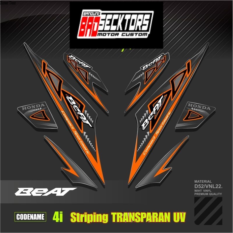 Decal Sticker Striping Variasi Transparan Uv Beat Karbu Motif Ori 2012/2013 Beat Carburator Transpar